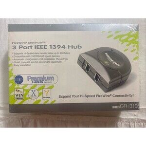 IOGEAR GFH310 3 Port IEEE 1394 FireWire MiniHub with AC Adapter